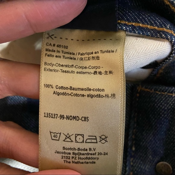 SOLD! New SCOTCH & SODA Men’s Lot 22 Dean Raw Italian Selvedge Loose Tapered Fit - Picture 9 of 14